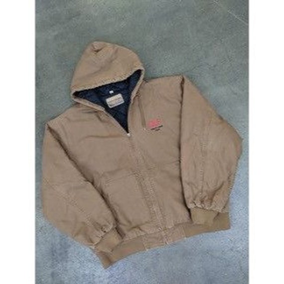 Vintage Work Jacket Swingster Hooded Insulated Canvas Jacket Size XXL QLF Vintage Carhartt Jacket 90s Gift for Her Gift for Him Workwear