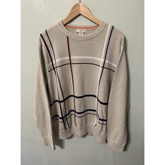 Vintage Zoom Earth Tone Check Knit Sweater 2000s … - image 1