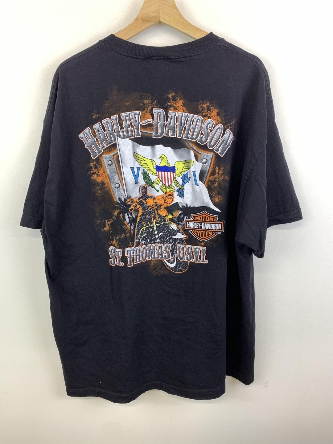 Harley Davidson Tee Shirt Vintage Virgin Islands Harley Davidson