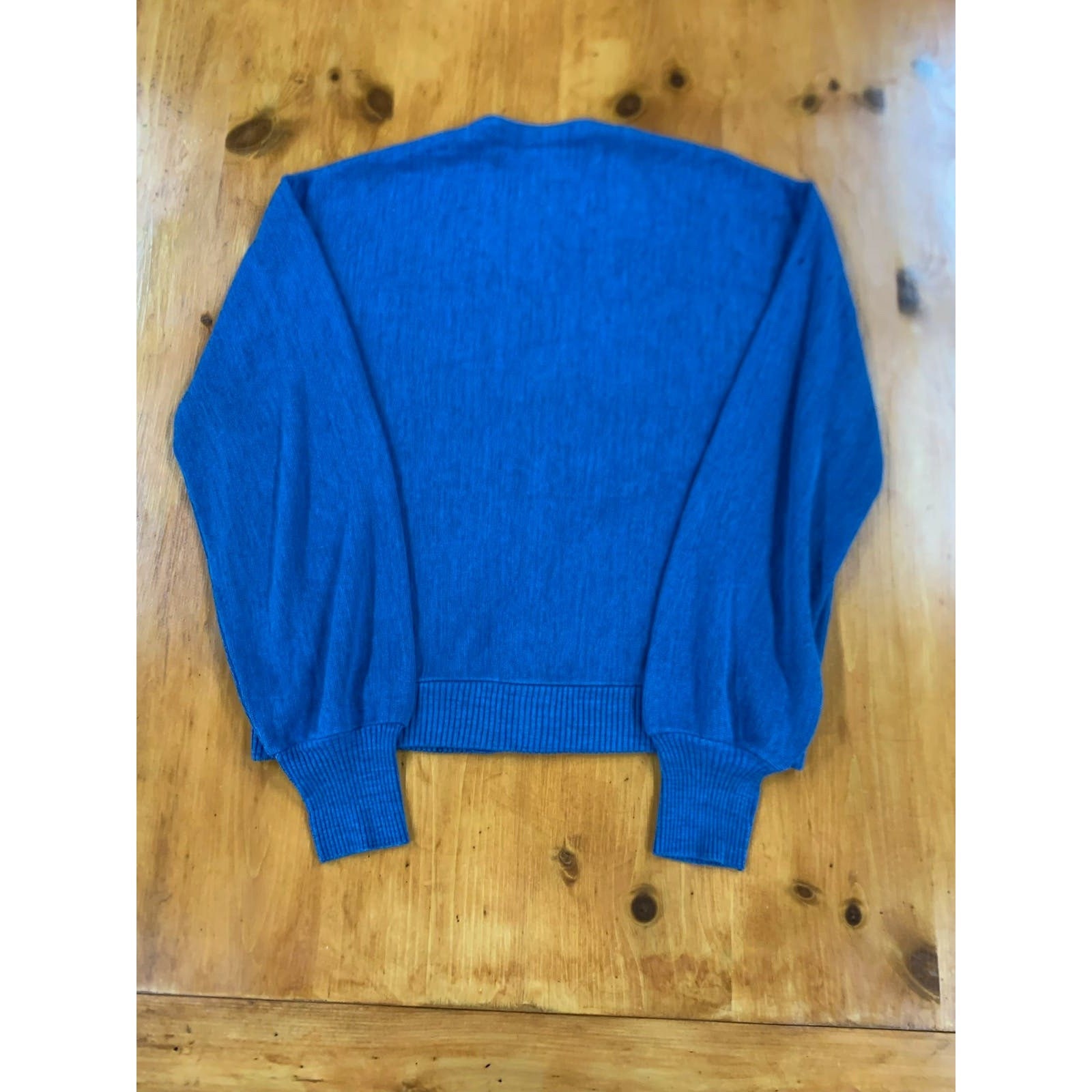 Vintage 1970s-1980'S Robert Bruce Arnold Palmer acrylic knit cardigan, made in the USA, size L, men's Oron Acrylic navy blue type Vintage Second Hand