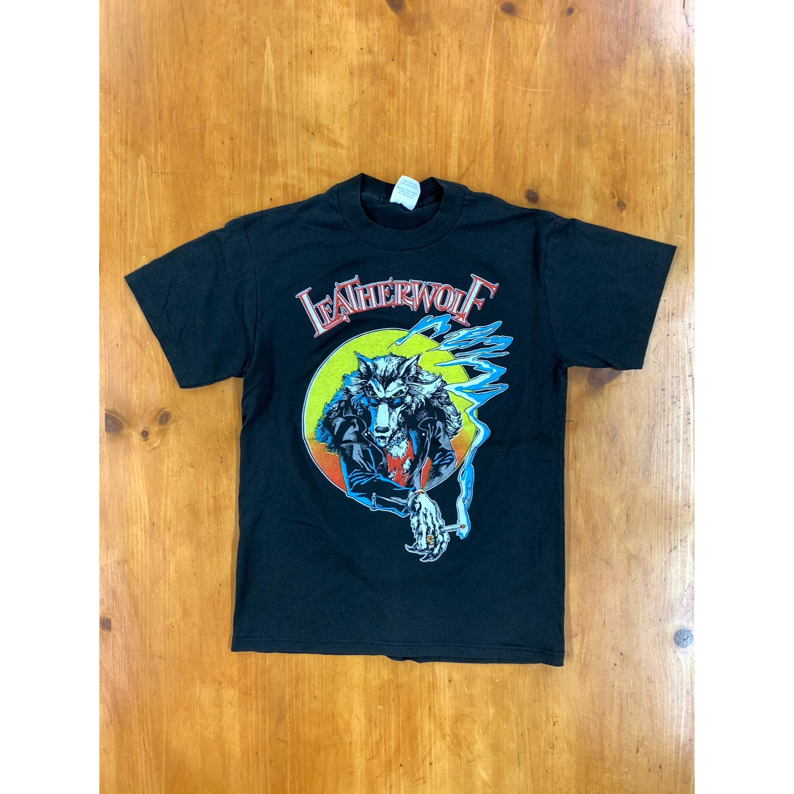 Vintage 1988 Leatherwolf Smoking Wolf T-shirt - Etsy Israel
