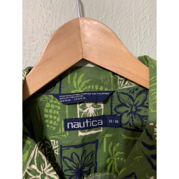 Vintage Nautica Green Palm Tree Hawaiian shirt - image 2