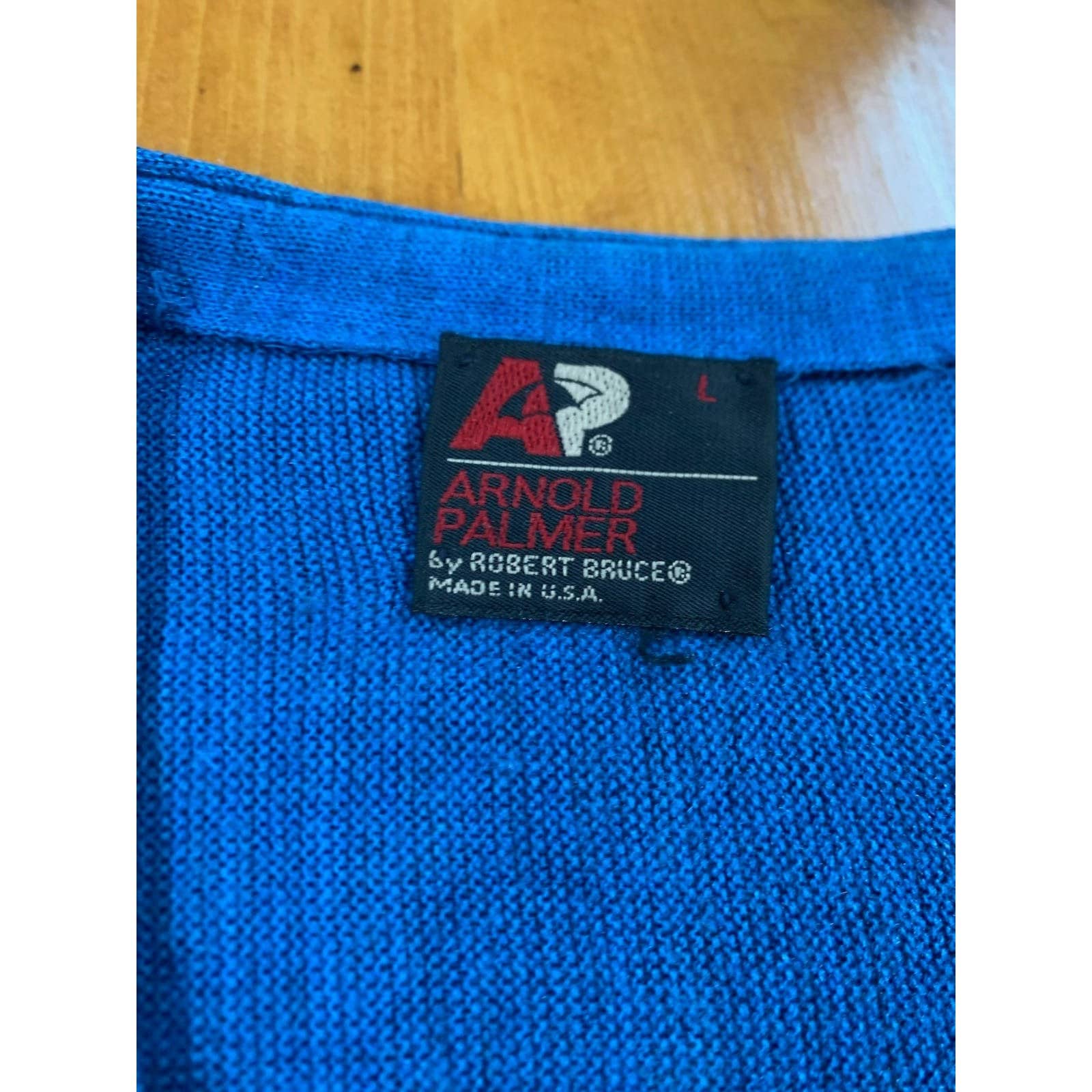 70'S Arnold Palmer acrylic knit cardigan, made in the USA, men's XL size, vintage /eaa488500