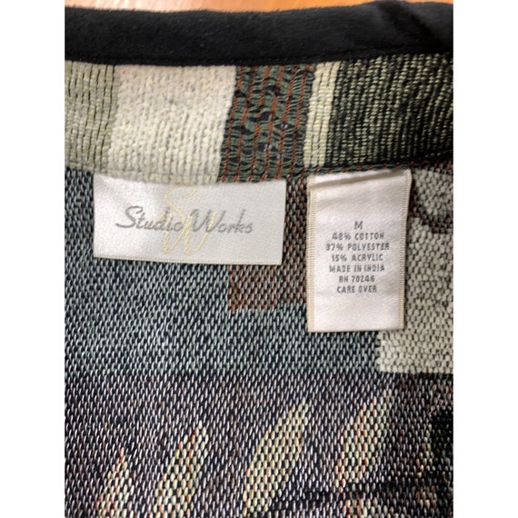 Vintage 1990s Medium Java Branch Block Cardigan 2… - image 3