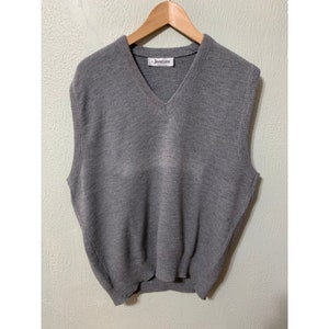 Vintage Grey V Neck knit Sweater Vest