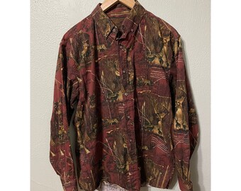 Vintage Hirsch Camo Überdruck-Shirtvintage Tshirt