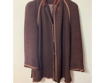 Vintage Small 1960s European Clasp Jacket 1950s Jacket Coat Overcoat Duster