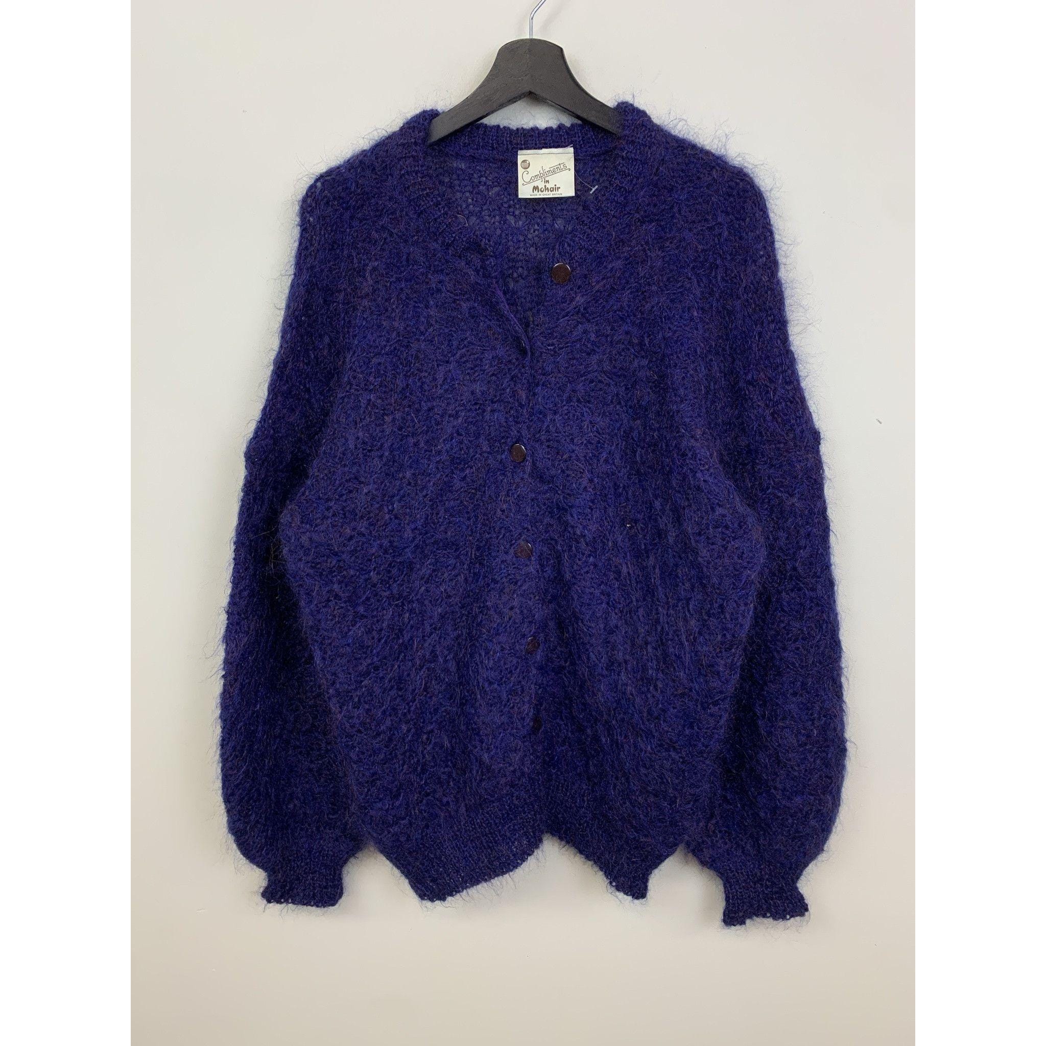 Shaggy Knit Cardigan - Etsy Canada