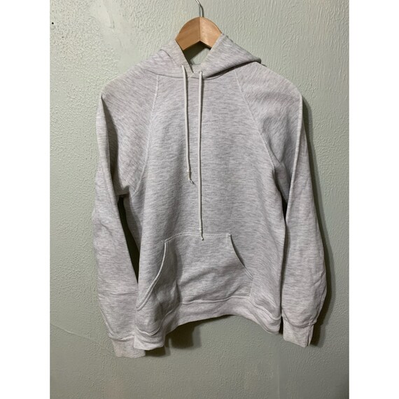 Vintage 1990s Blank Grey Hooded Sweatshirt - image 1