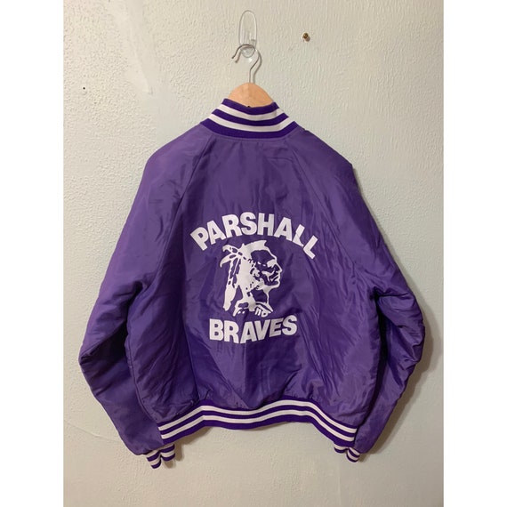 Vintage 1980s Braves Varsity Satin Jacket - image 1
