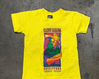 Vintage 1980s Canoe Canada Kids Single Stitch Tee Shirt Size 2-4