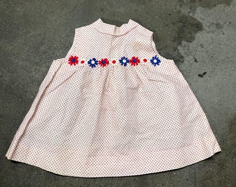 Vintage 1980s Kids Floral Eeaster Dress Size 2-4T