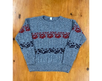 GIANFRANCO RUFFINI イタリア製 アートニット 90s 総柄 Vintage 1990s Gianfranco Ruffini Italy Knit Crewneck Sweater Men's