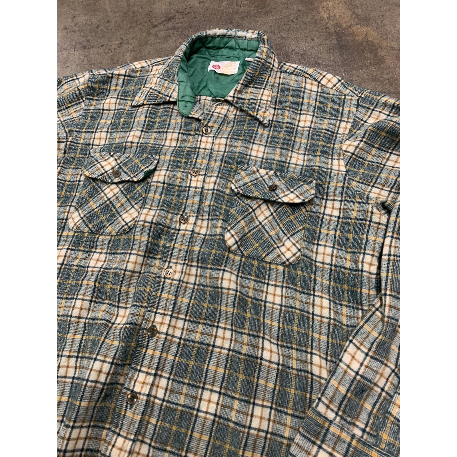100%正規品 Vintage 1970s Kings Road Distressed Flannel Shirtvintage トップス