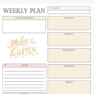Weekly Schedule, Printable, Homeschool Weekly Schedule, Weekly Planner To Do List, Week Goals, Week School Schedule