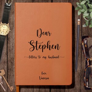 Diário de aniversário personalizado, 1º aniversário, carta de amor, diário de couro personalizado, carta para o marido, diário de lembrança, bilhete de amor