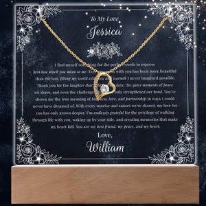 Joyas románticas con mensaje para novia, regalo de San Valentín para ella, carta personalizada para esposa, collar de corazón para aniversario, placa de recuerdo