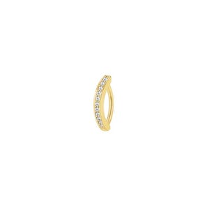 May include: Gold-toned body piercing with a row of clear cubic zirconia stones.
