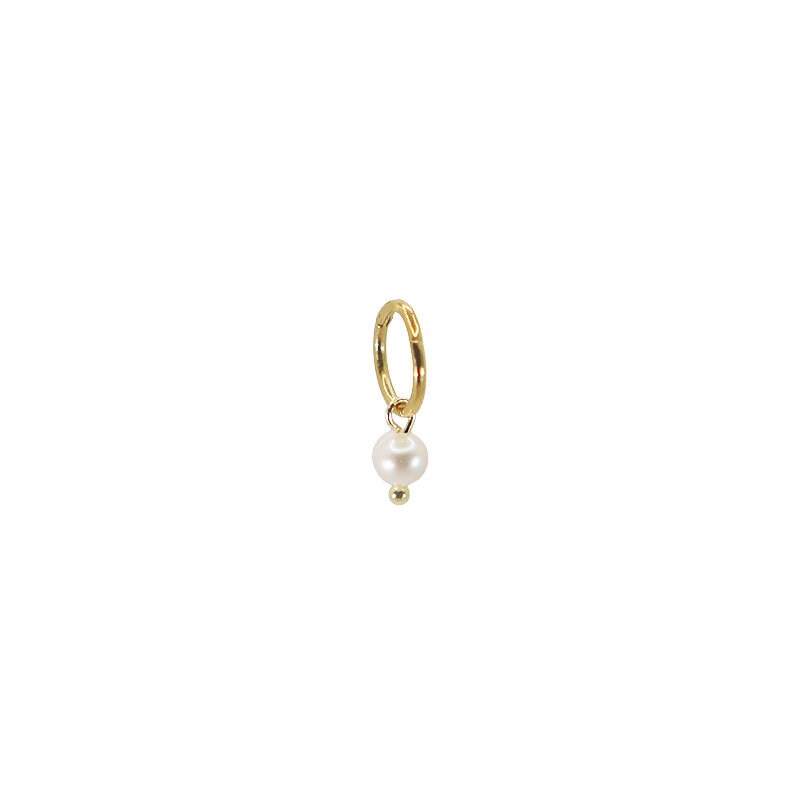 FRESHWATER PEARL HOOP BELLY RING- 14k Yellow Gold - ShopperBoard