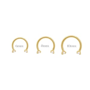U-Shaped Curved Bar | 16 Gauge | Stainless Steel | Silver | Gold | 6mm 8mm 10mm | Septum Piercing | Cartilage | Helix | Tragus | Barbell
