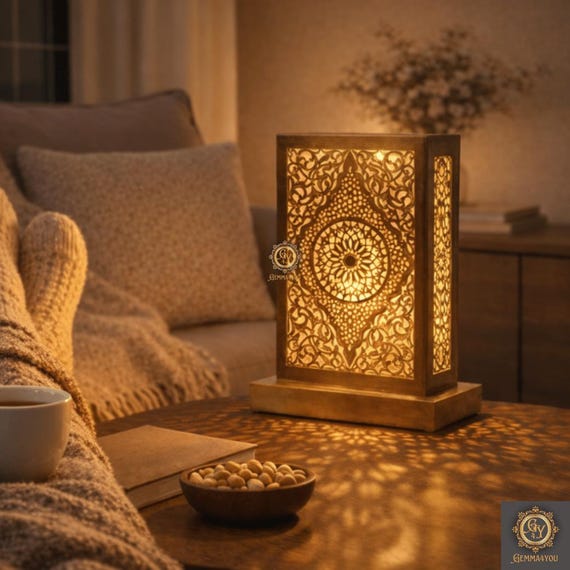 Moroccan table lamp in brass – Handmade Moroccan Lighting – Luxury Home Decor
