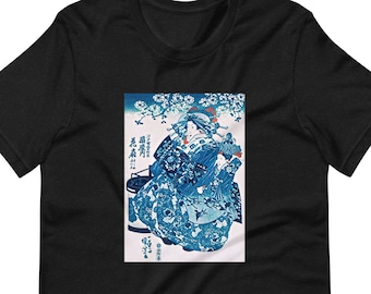 Japanese Geisha T-Shirt, Vintage Ukiyo-e Art, Unisex Tee