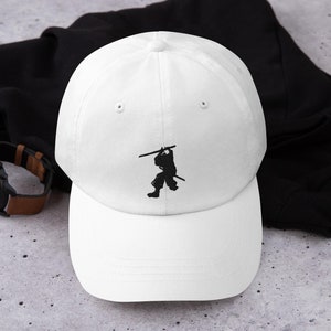 Samurai Silhouette Embroidered Dad Hat, Bushido Code Embroidered Strapback Hat, Japanese Samurai Baseball Cap, Japanese Gift