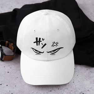 Gorra de papá bordada con anime, gorra con correa bordada con letras de manga japonesas, gorra de béisbol de calle, gorra japonesa divertida, regalo único