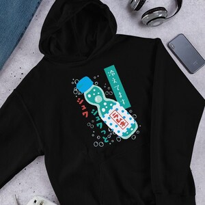Ramune Japanese Traditional Soda Graphic Unisex Hoodie, Ramune Japanese Retro Vintage Soda Graphic Hoodie, 90s, Japanese Streetwear