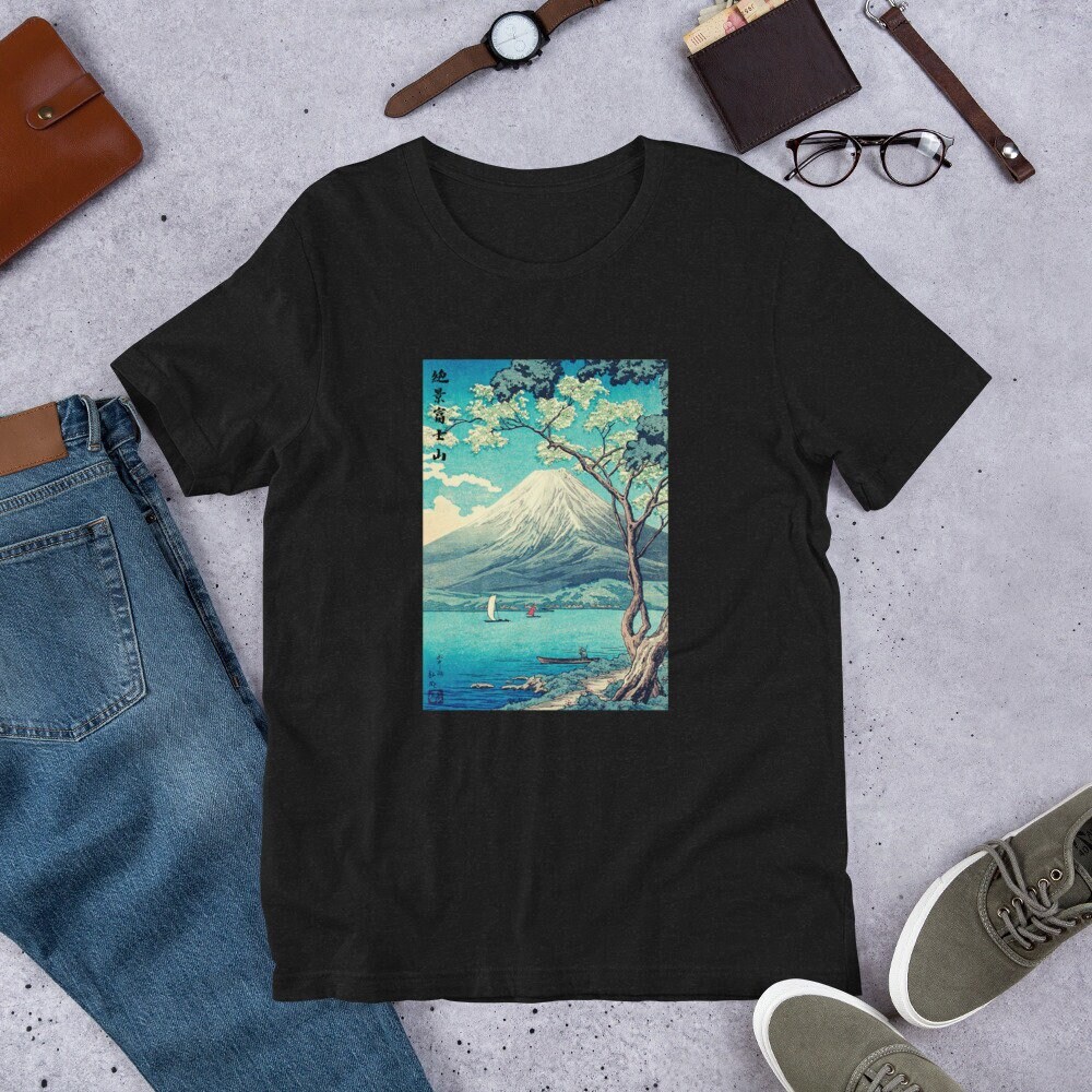Mt Fuji Vintage Japanese Art T-Shirt, Japanese Streetwear, Mountain Shirt, Gift For Him, Gift For Her