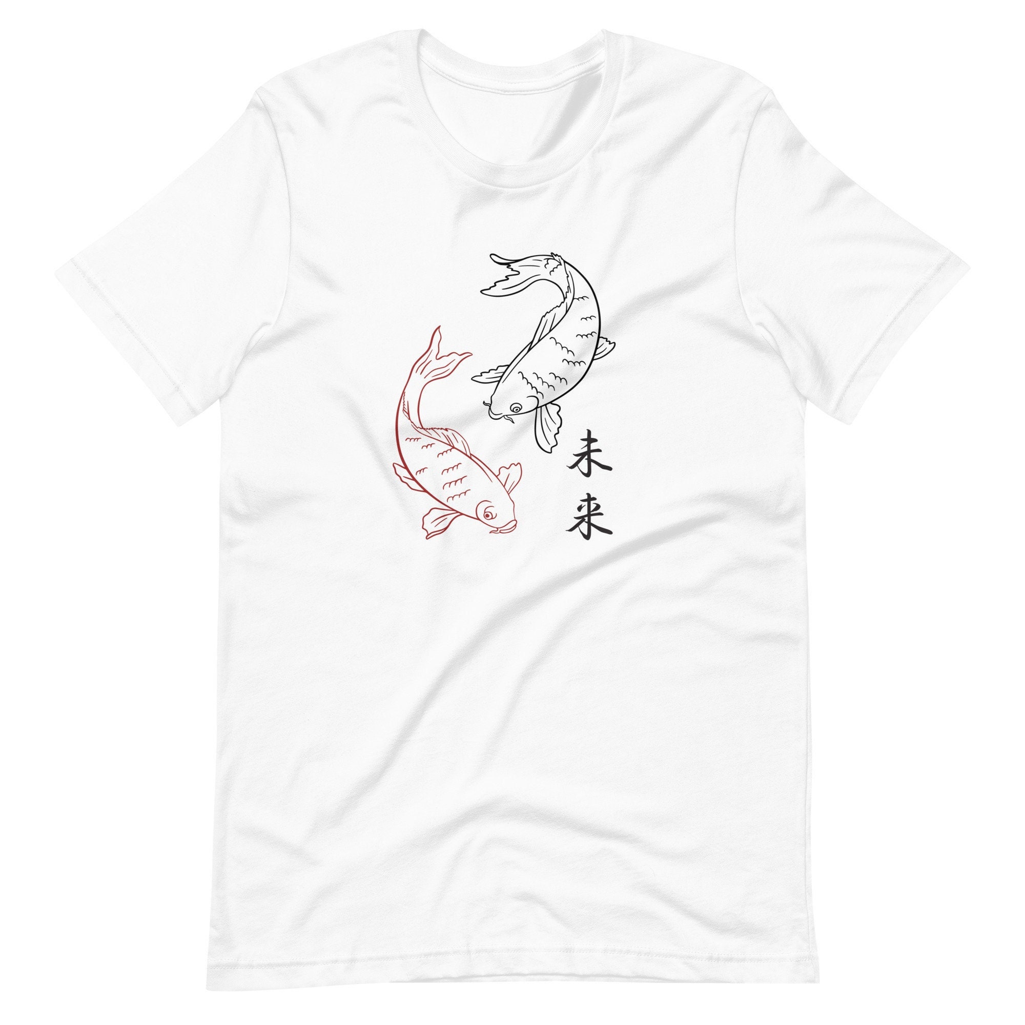 Koi Fish Graphic T-shirt, Japanese Streetwear, Kanji Art - Etsy Israel