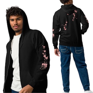 Zip up Japanese Graphic Hoodie - Etsy