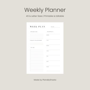 Daily Planner, Printable Planner, Planner Set, Instant Download, A4/Letter