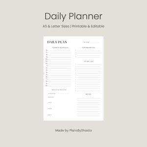 Daily Planner, Printable Planner, Planner Set, Instant Download, A4/Letter