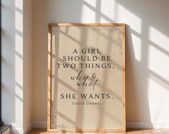 Vintage style Coco Chanel quote, Wall art, Home Decor, Poster, Dressing room decor, digital download
