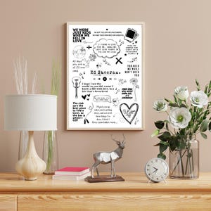 Ed Sheeran Lyric Print, Typografie, Musiktexte, digitaler Download