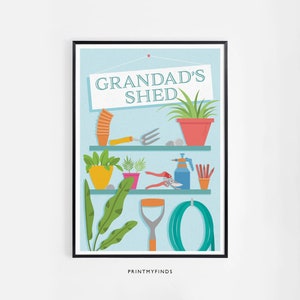 Grandad&#39;s Shed / Grandpa&#39;s Shed sign - Printable A4/A3 Poster / Instant Download Art / Print