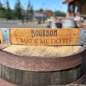 Custom Laser Engraved Wine Barrel Stave Sign