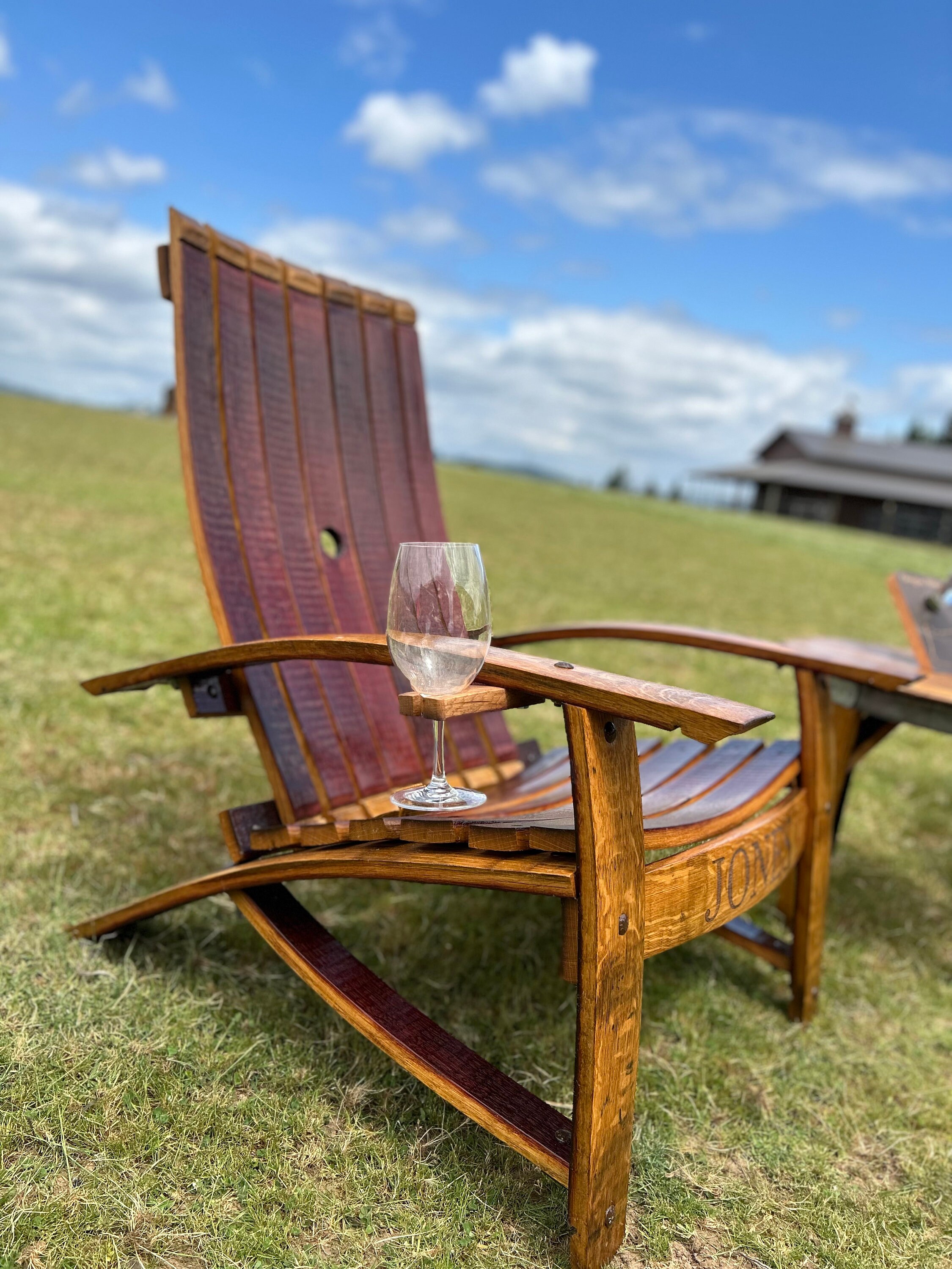 Two Wine Barrel Adirondack Chairs and Side Table LOCAL PICKUP ONLY Etsy