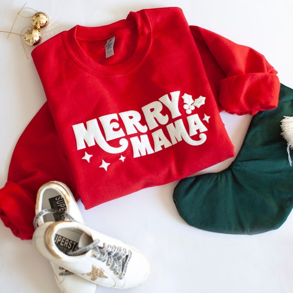 Merry mama christmas sweatshirt, mama christmas sweatshirt, mama christmas pajamas, red christmas sweatshirts