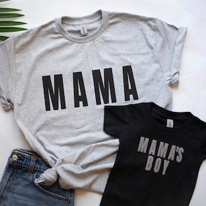 Mama and Mama's Boy Matching Shirts, Puff Print
