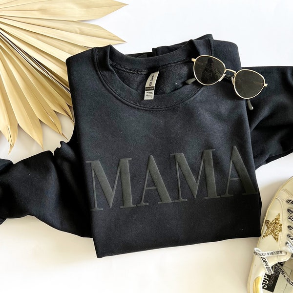 Sudadera negra para mamá, estampado Vogue Puff, regalo para mamá