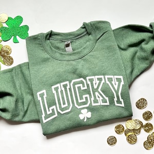 St. Patrick’s Day sweatshirt, Lucky sweatshirt, St. Pattys Day sweatshirt, shamrock sweatshirt