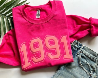 Sweatshirt met aangepast jaar, verjaardagscadeau, persoonlijk ontwerp