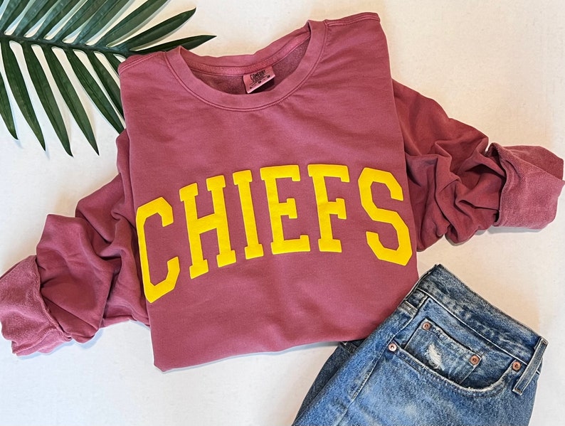 Chiefs sweatshirt, comfort colors sweatshirt, Taylors boyfriend sweatshirt image 1