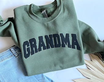 Grandma sweatshirt, grandma gift, green grandma sweatshirt
