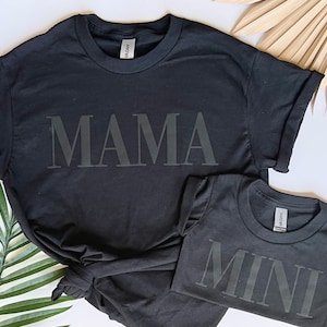 Mama and mini shirts, matching mama and me, puff print design