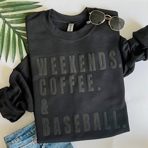 Game Day-sweatshirt, honkbal-moedershirt, honkbal-sweatshirt, weekendkoffie en honkbal-sweatshirt