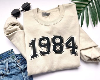 Sweatshirt met aangepast jaar, verjaardagscadeau, persoonlijk ontwerp