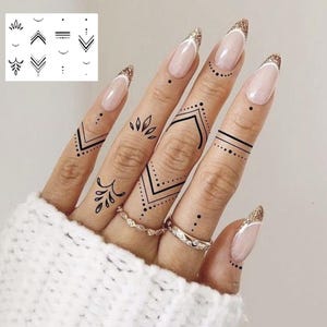 Semi Permanent Tattoo | Small Finger Tattoo Pack X4 | Last up to 2 weeks | Vegan-Friendly | Gift Idea | Temporary | Halal | Waterproof
